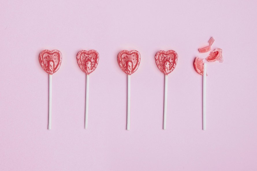 lolly hartje gebroken