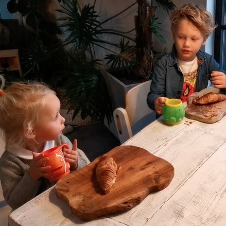 ochtendspits met twee kinderen